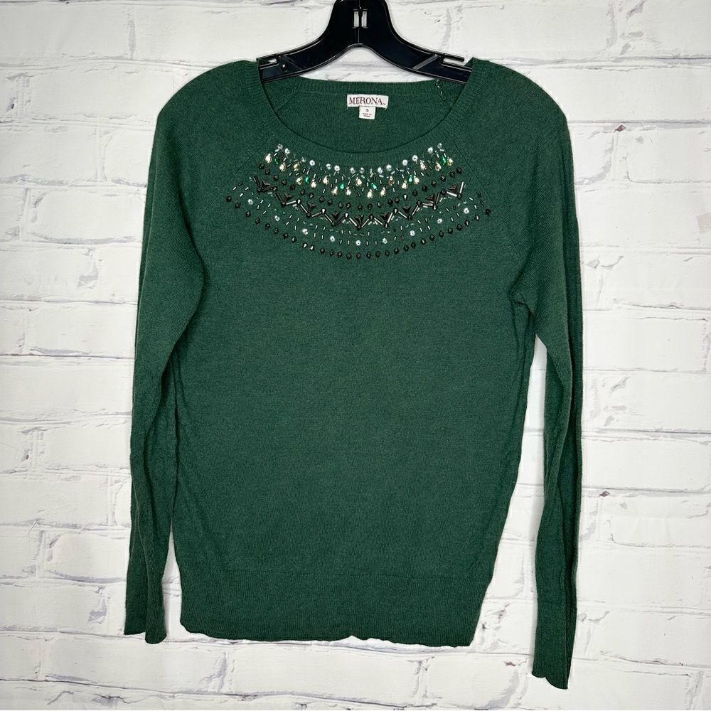 Merona small green top with jewels‎